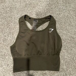 Seamless Olive Green Sports Bra